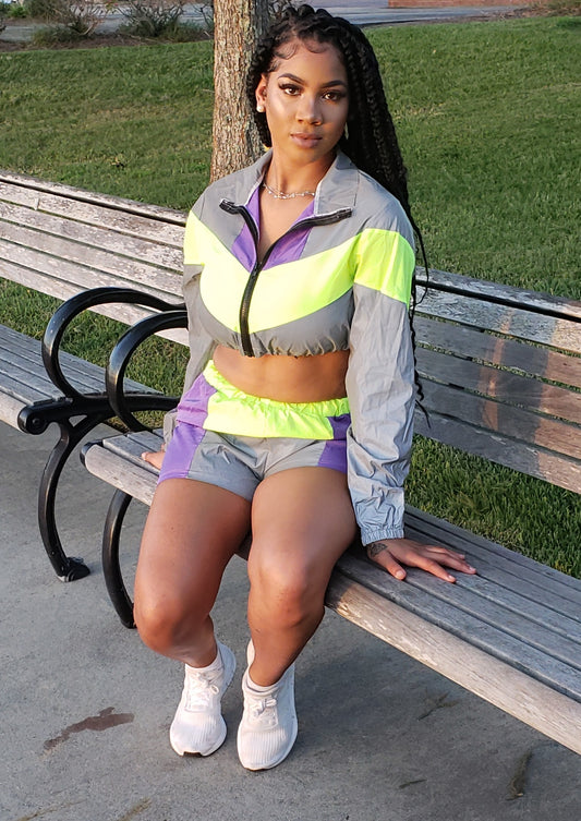 Long Sleeve Reflective Purple Set